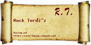 Reck Teréz névjegykártya